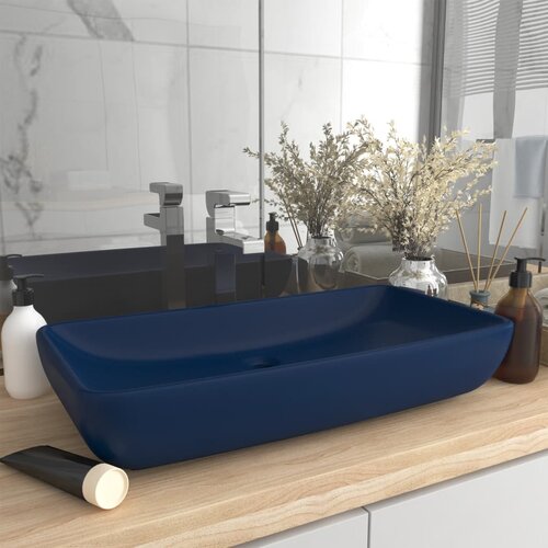 The Living Store Razkošen umivalnik pravokoten mat temno moder 71x38 cm keramika - Razkošen Umivalnik, (21669666) Cene