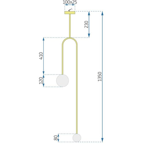Toolight stropna svjetiljka viseće staklene kuglice zlatne APP964-2CP Slike