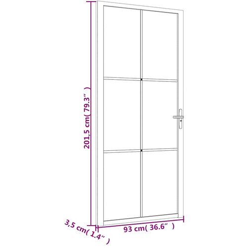  Unutarnja vrata 93 x 201,5 cm crna od mat stakla i aluminija Slike