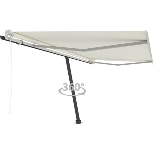 vidaXL Prostostoječa avtomatska tenda 450x300 cm krem Cene