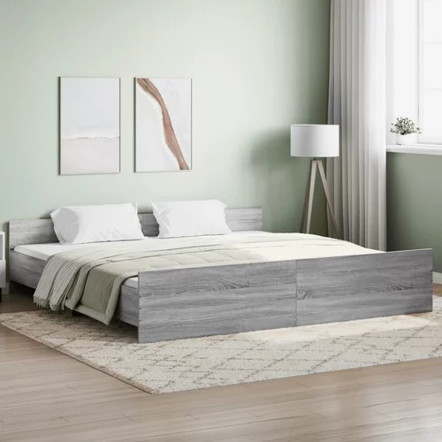 vidaXL Okvir kreveta s uzglavljem i podnožjem boja hrasta 200x200 cm