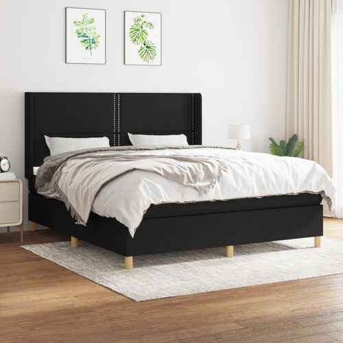 The Living Store Box spring postelja z vzmetnico črna 160x200 cm blago - Box Spring Postelja, (21512058) Cene