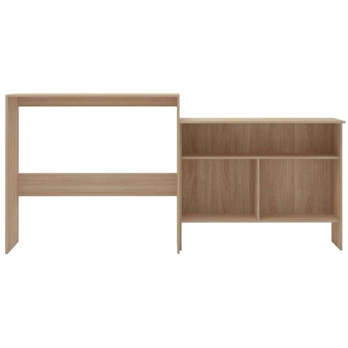 VidaXL Barski stol s 2 stolne ploče boja hrasta 130 x 40 x 120 cm Slike