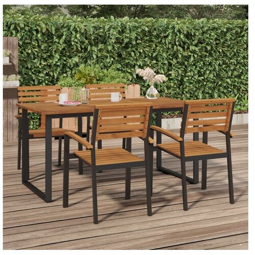  Vrtni stol s U-nogama 160 x 80 x 75 cm od masivnog drva bagrema Cijene