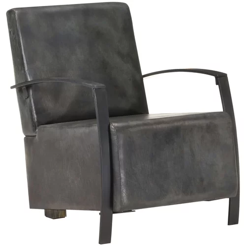  Fotelja od prave kože pohabana siva
