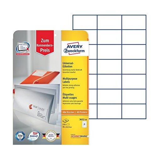 Avery Zweckform Univerzalne etikete 70 x 42,3 mm, 10/1 Slike