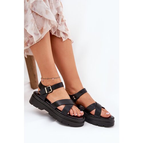 Boto Ladies Platform Sandals Made Of Eco Leather Black Gevinniser Cene