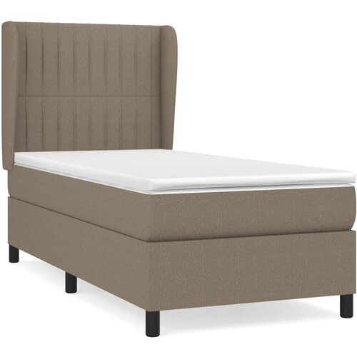 VidaXL Box spring postelja z vzmetnico taupe 90x200 cm blago, (20791442) Slike