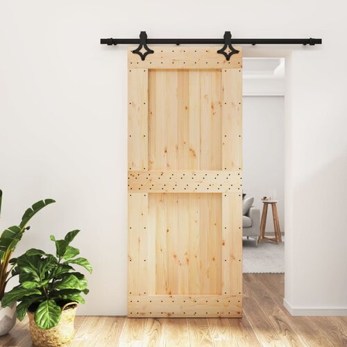 vidaXL Klizna vrata s priborom za montažu 90 x 210 cm masivna borovina Cijene