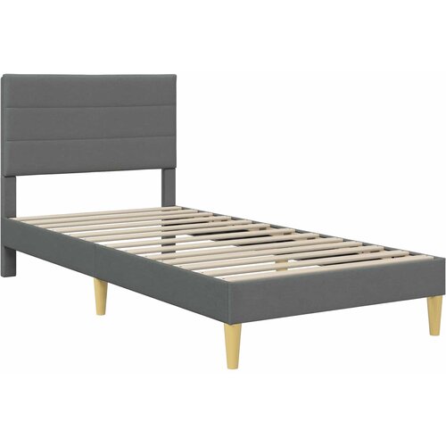  Okvir kreveta s madracem Tamno siva 90 x 190 cm tkanina Slike