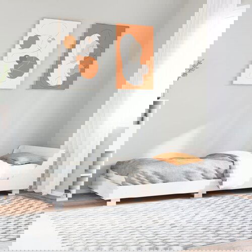  The Living Store Posteljni okvir brez vzmetnice bel 75x190 cm trdna borovina - Posteljni Okvir, (21496631) Slike