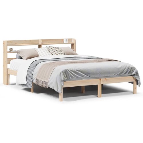 Maison Chic Posteljni okvir - Dvoposteljna postelja - Zakonska postelja brez vzmetnice 150x200 cm trdna borovina-J10933, (21764497) Cene