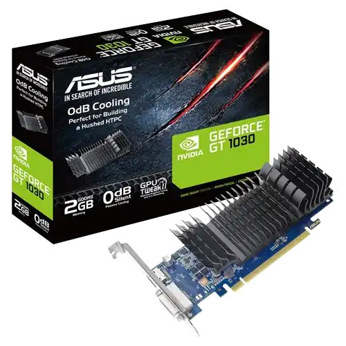 Asus Grafična kartica GeForce GT 1030, 2GB GDDR5, PCI-E 2.0 GT1030-SL-2G-BRK Cene