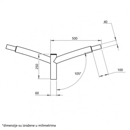 Nosac ZA SVETILJKE STUBNI 2X50 CRNI RAL 9005 Cene