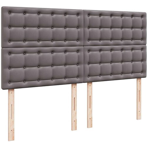 VidaXL Otomanski okvir kreveta s madracem sivi 160x200cm umjetna koža Slike