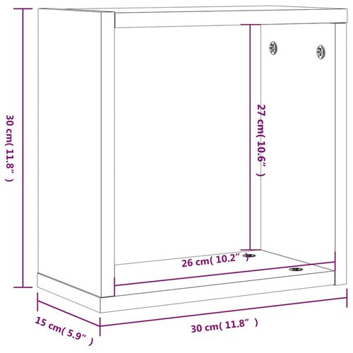 vidaXL Stenske kockaste police 6 kosov rjav hrast 30x15x30 cm, (5000307110) Cene