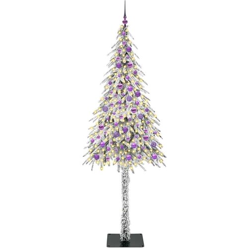VidaXL Božićno drvce s 300 LED svjetlima Bijelo 210 cm PE i čelik Slike