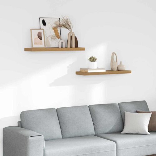  Polica na zidu 2 pcs Smeđa 90 x 23,5 x 4 cm Konstruirano drvo Cijene