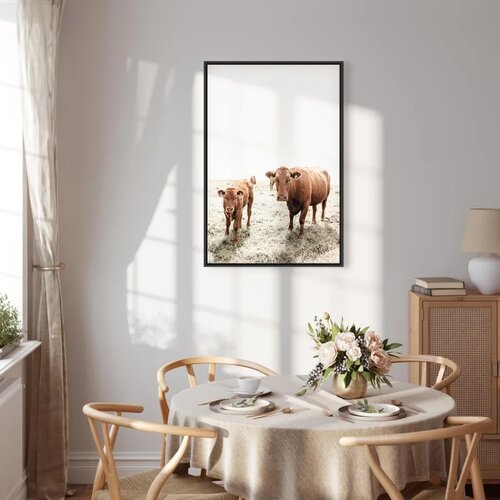  Slika - Mother and Calf (1 Part) Vertical 80x120 U crnom drvenom okviru Slike