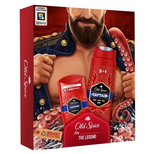 Old Spice Captain Set deodorant v stiku 50 ml + gel za prhanje 3v1 250 ml za moške Cene