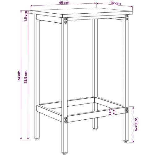  stolica Siva Sonoma 40 x 32 x 74 cm Konstruirano drvo Slike