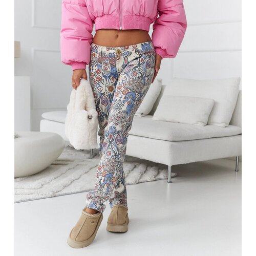 Gemre Beige Patterned Trousers Secchiano Cene