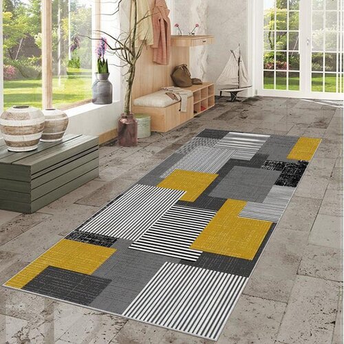  Staza sa gumenom podlogom 80x300cm - Žuto-sivi pravougaonici, SHO-044 Cene