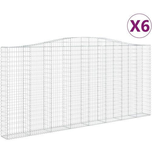 vidaXL Obokane gabion košare 6 kosov 400x30x180/200cm pocinkano železo, (21000156) Cene
