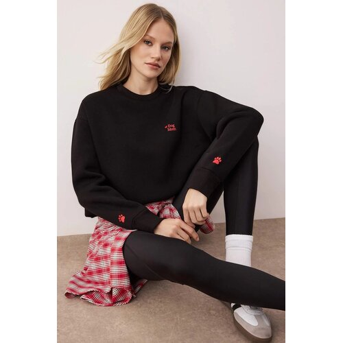 TRENDYOLMILLA ženski duks Twoaw26Sw00200, Crna-Crna Cene