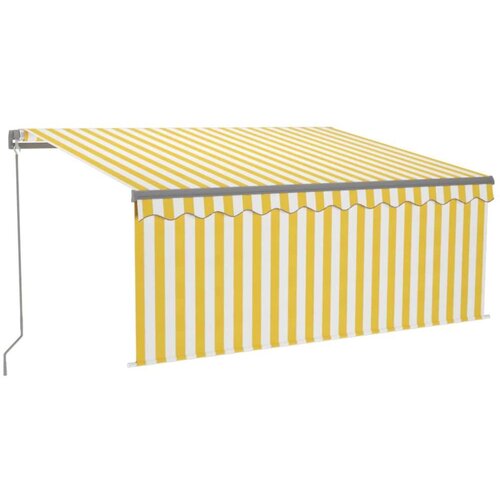 VidaXL Tenda na ručno uvlačenje s roletom LED 3 5 x 2 5 m žuto-bijela Slike