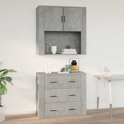  Zidni ormarić siva boja betona 80x33x80 cm konstruirano drvo Cijene