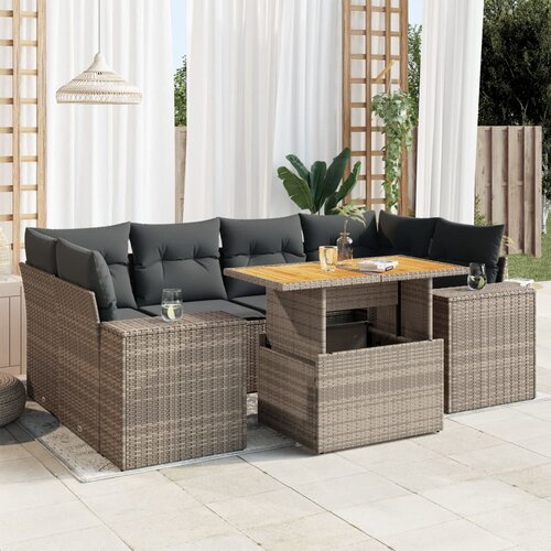 vidaXL 7-dijelni set vrtnih sofa sivi od poliratana Cijene