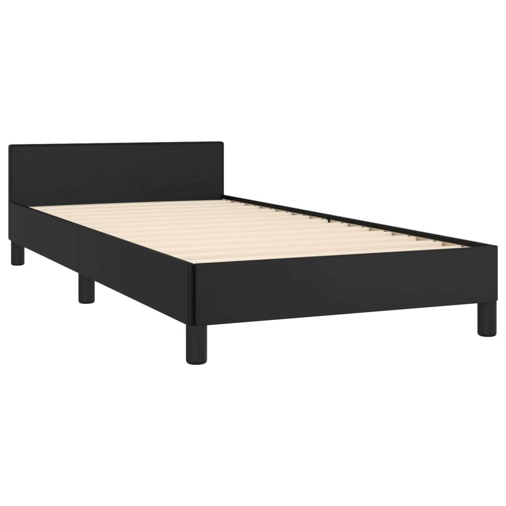 VidaXL okvir za krevet s uzglavljem crni 80 x 200 cm od umjetne kože Slike