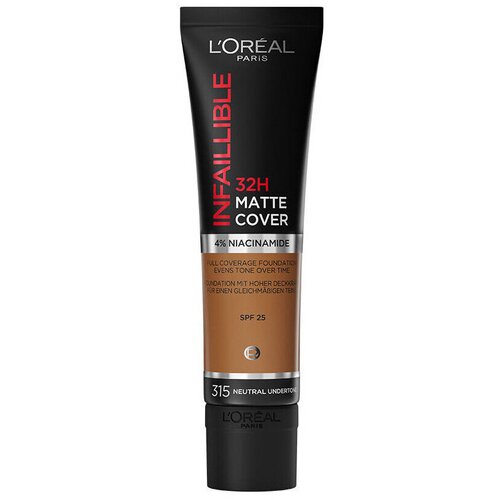L&amp;acute;Or&amp;eacute;al Paris Pudri &amp;amp; podlage Infallible 32H Matte Cover Foundation - 315 Sous Ton Ne Kostanjeva Slike