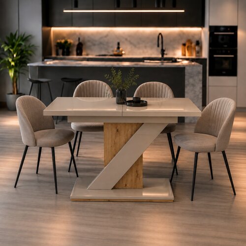 GENERIK Jedilna miza Veneto &ndash; Oak craft gold / Cashmere HG full lacquered table top 32mm, (5000495398) Cene