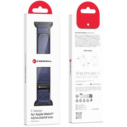 forcell narukvica za sat f-design FA05 za apple watch 42/44/45/49mm plava Cene