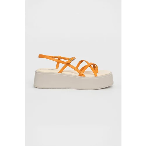 Vagabond Shoemakers Usnjeni sandali Courtney ženski, oranžna barva