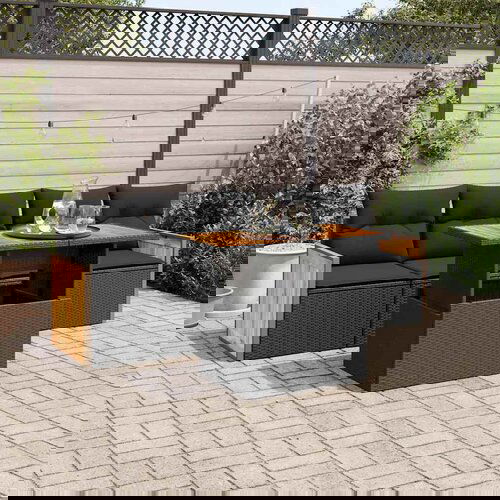 VidaXL 5-dijelna vrtna garnitura s jastucima crna Slike
