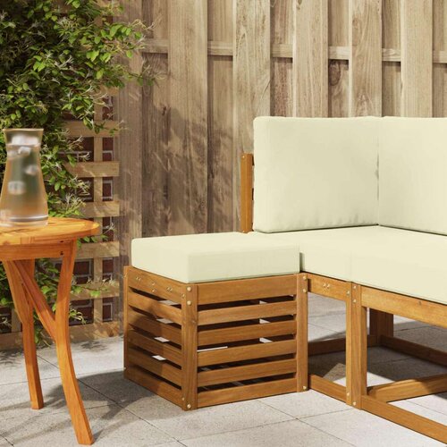  Vanjska stolica klupa s jastukom Prirodna 43 x 43 x 37 cm - Prirodna boja i krem 40 cm Zatvoren prostor za noge Cijene