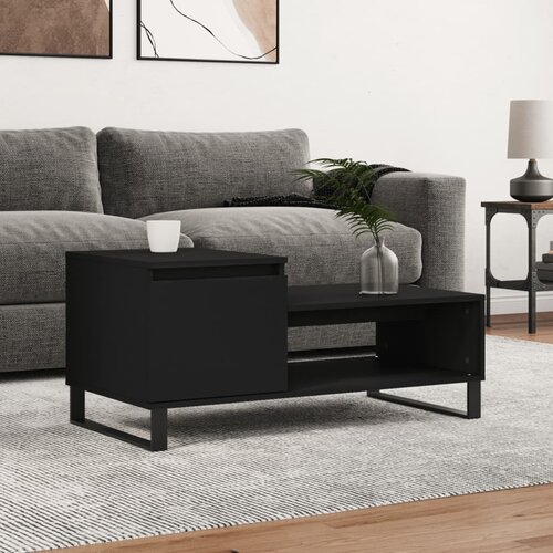  The Living Store Klubska mizica Črna 100x50x45 cm inženirski les - Klubska Mizica, (21453474) Slike
