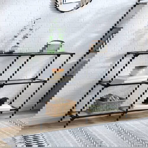 vidaXL Stolić s prozirnom staklenom površinom 118,5x30x81 cm čelik Cijene