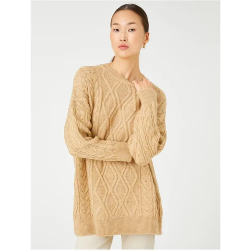 Koton Oversized Knitted Sweater Crew Neck