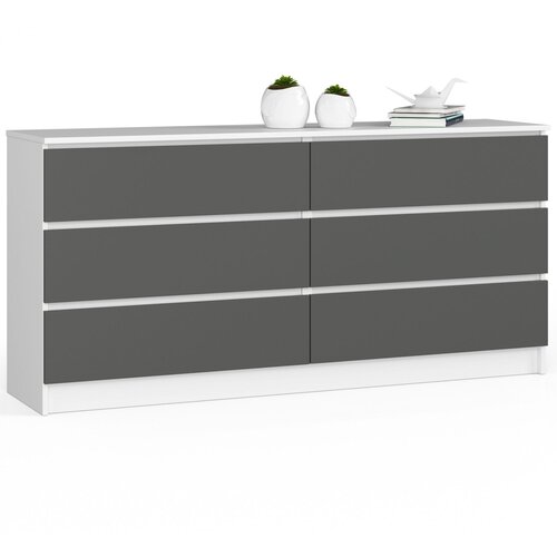 AKORD KOMODA K160 6SZ CLP BELO / SIVO, (21702933) Slike