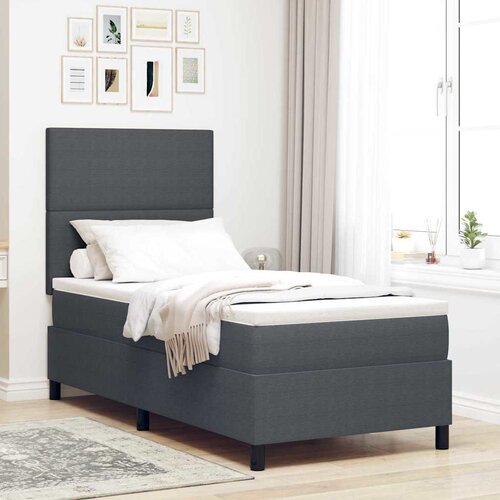  LED Box Spring Krevet Tamno siva i bijela 80 x 200 cm Slike