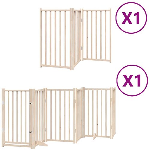  Vrata za pse s vrata&amp;scaron;cima 9 panela sklopiva 450 cm drvo topole Smeđa 50 x 90 x 2 cm Slike