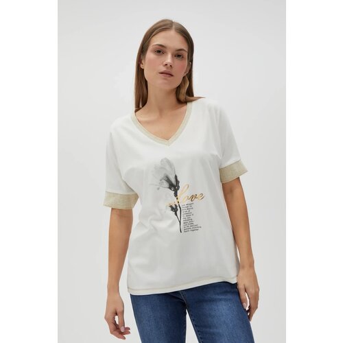 Marisse Women's T-Shirt L-Ts-4609 Off White Cene