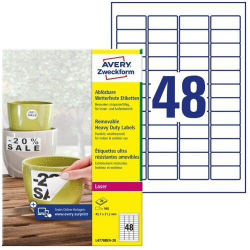 Etikete zweckform l4778rev-20 45,7x21,2 1/20 odstranljive ZWECKFORM1 Cene