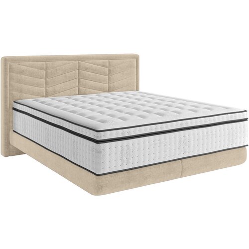CARRYHOME postelja boxspring 160 cm x 200 cm , tekstil bež Slike