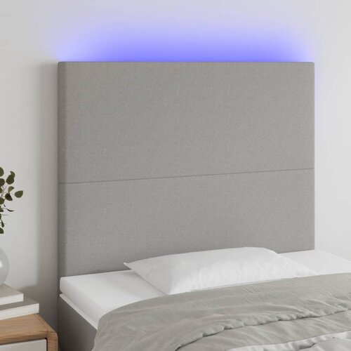 vidaXL LED uzglavlje svjetlosivo 80x5x118/128 cm od tkanine Cijene