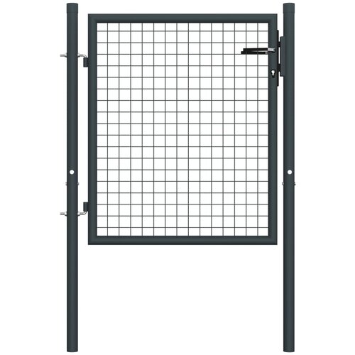  Mrežasta vrtna vrata pocinkano jeklo 100x125 cm siva Slike